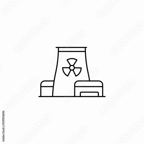nuclear plant icon sign vector