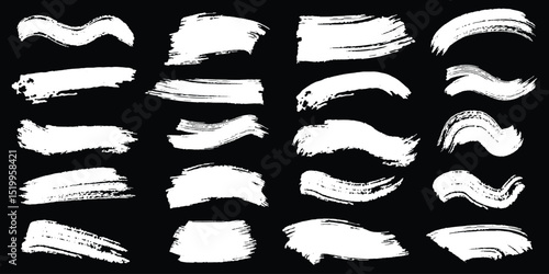 Ink stencil brush strokes and grunge lines with paint splashes drawn in a rectangular shaped composition for text, callouts. Brush strokes in dirty style with drops blots. Grunge banners. EPS 10. 