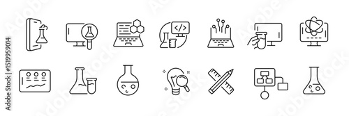 Science and technology icons for educational and design projects