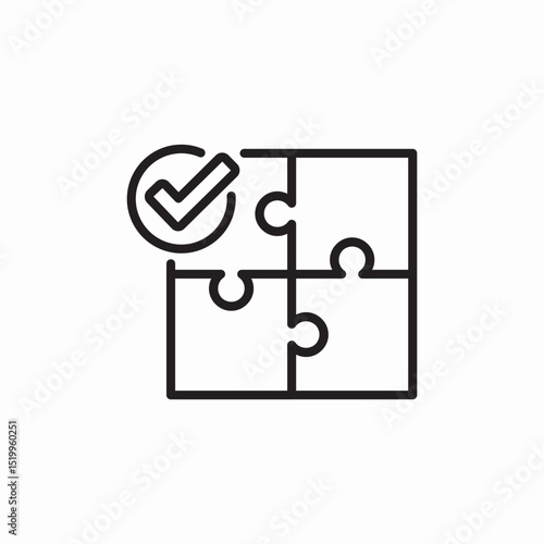 puzzle completed icon sign vector