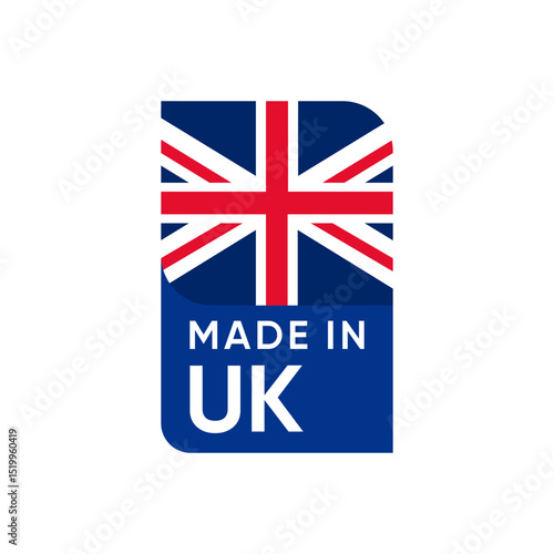 Made In UK Badge Label Banner icon design	
