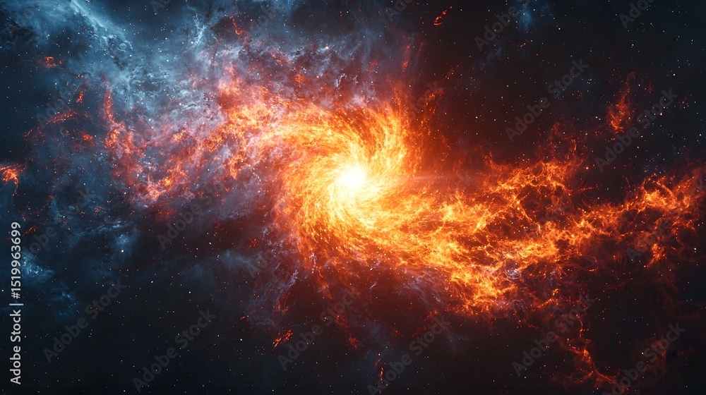 Cosmic energy explosion in the depths of space Cosmic energy explosion in the depths of space