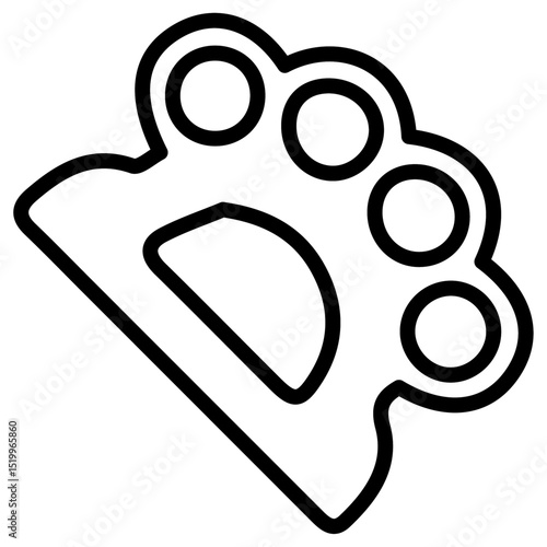 brass knuckles icon Simple thin line stroke
