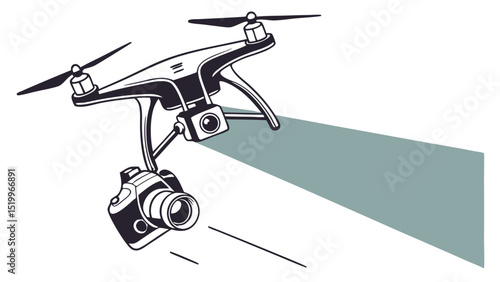 Drone photography aerial videography camera drone illustration unmanned aerial vehicle uav technology