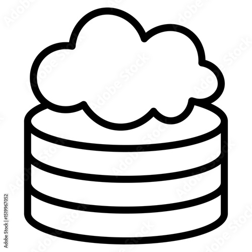 cloud server icon Simple thin line stroke