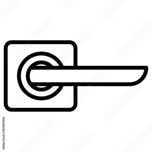 door handle icon Simple thin line stroke