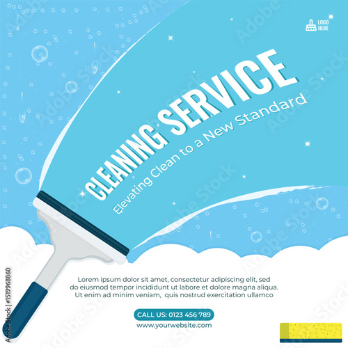 Home Cleaning service social media flyer template banner design. Professional cleaning service business professional banner