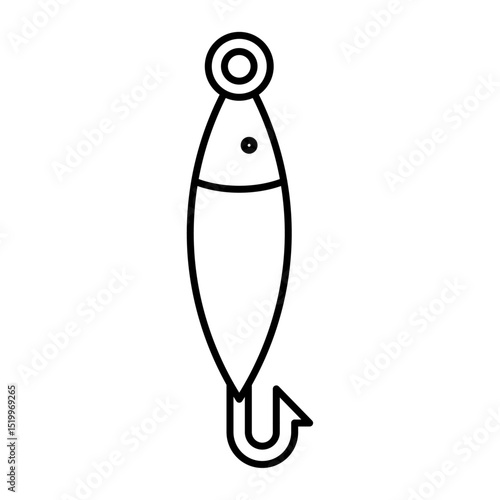 fishing bait icon Simple thin line stroke