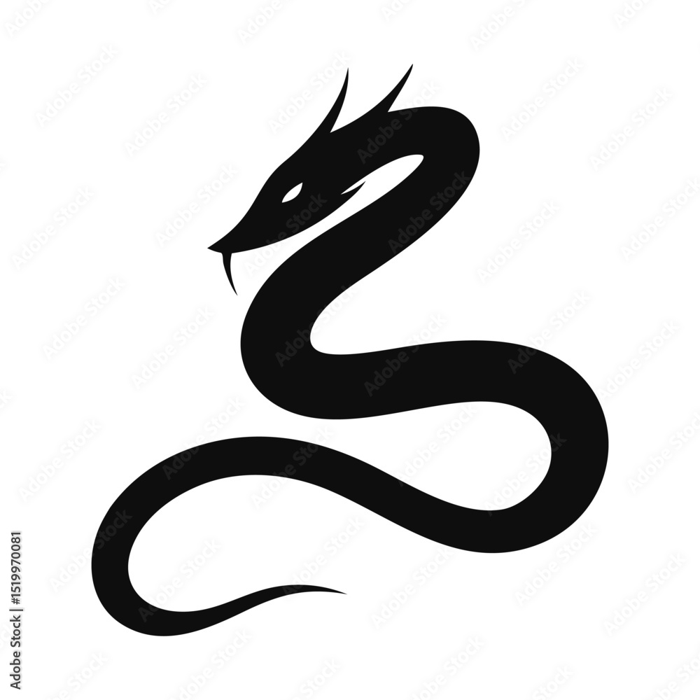 Fototapeta premium Snake silhouette, Snake silhouette vector