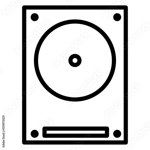 hard disk icon Simple thin line stroke