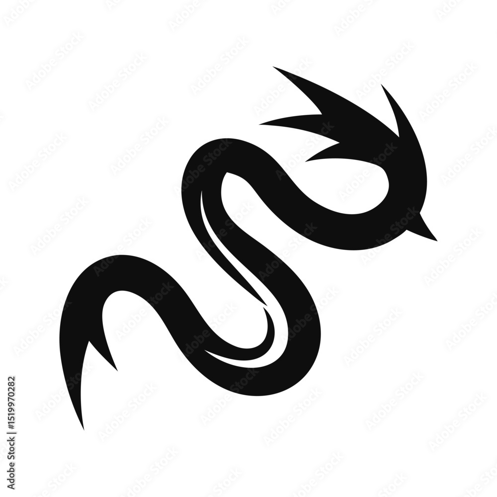 Fototapeta premium Snake silhouette, Snake silhouette vector