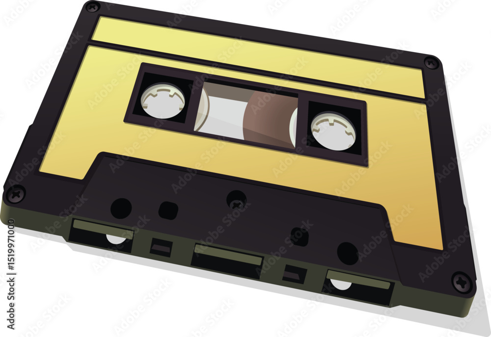 Fototapeta premium Retro cassette tape vector illustration