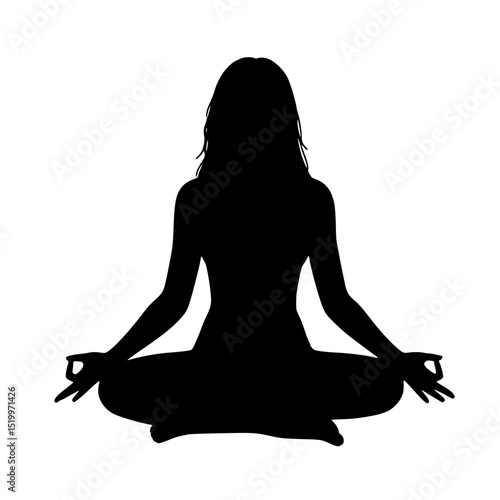 silhouette of a woman in yoga position