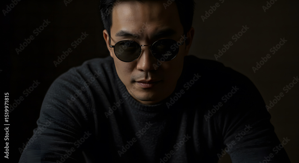 Fototapeta premium man with sunglasses portrait close up