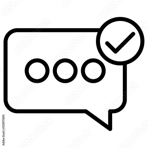 messege check icon Simple thin line stroke