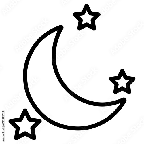 moon icon Simple thin line stroke