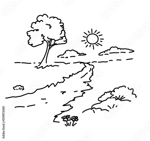 nature scenery outline