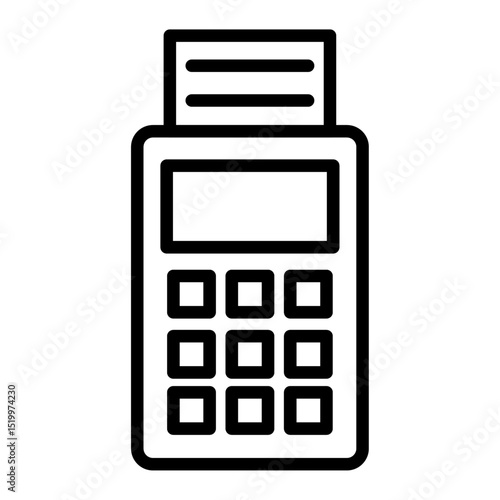 pos terminal icon Simple thin line stroke