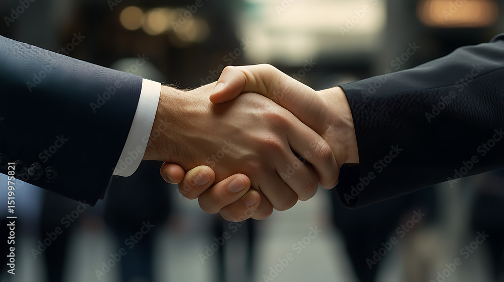 Business Handshake Between Professionals in Urban Setting Close-up Collaboration Concept for Growth Business Handshake Between Professionals in Urban Setting Close-up Collaboration Concept for Growth