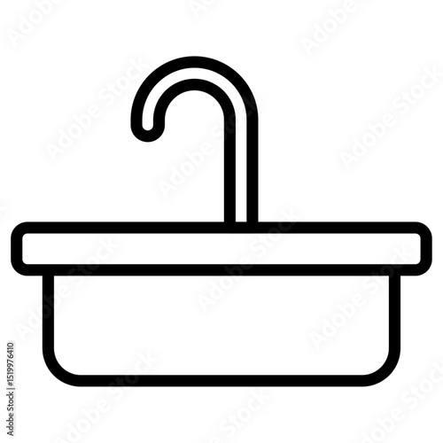 sink icon Simple thin line stroke