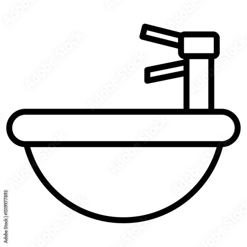 wash basin icon Simple thin line stroke