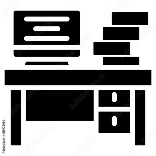 Office Desk Glyph Icon