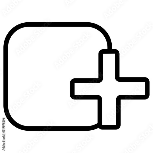 add icon Simple thin line stroke