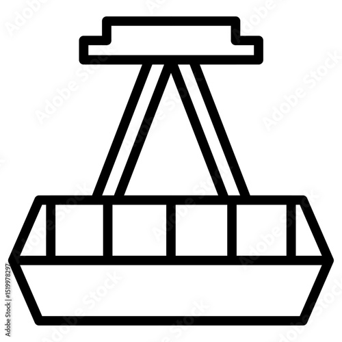 aerial tramway icon Simple thin line stroke