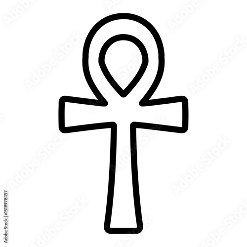 ankh icon Simple thin line stroke