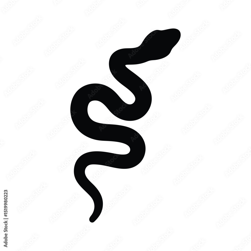 Fototapeta premium Snake silhouette, Snake silhouette vector
