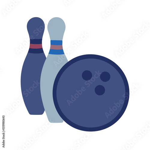 Bowling Game Pins and Ball Illustration Graphic Design