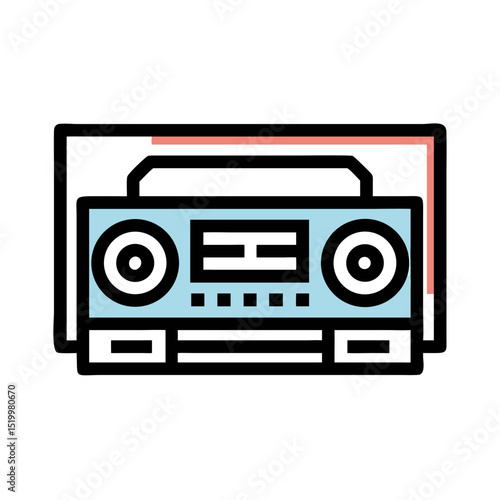 Vintage Boombox Stereo Cassette Player Radio Recorder 80s 90s Music Device