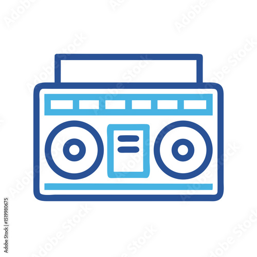 Retro Boombox Stereo Cassette Player Music Device from the 80s and 90s
