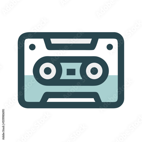 Retro Cassette Tape Icon Graphic Design Element Vintage Music Technology