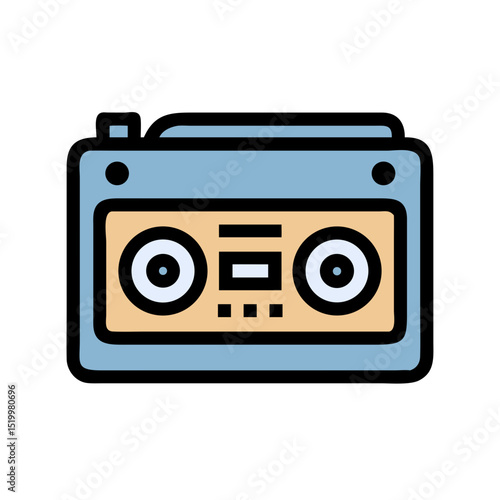 Retro Boombox Cassette Player Stereo Music Device