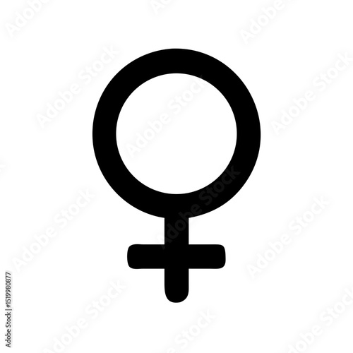 Female Gender Symbol Icon Black and White Simple Design Graphic Image