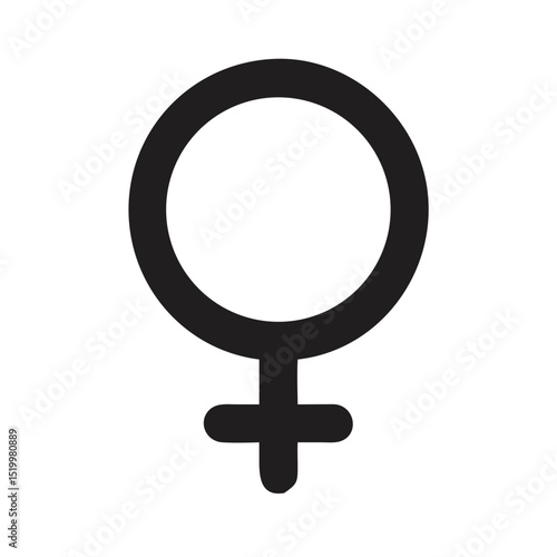 Simple Black Female Gender Symbol Icon Graphic Design Element for Websites Apps and Presentations