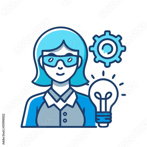 Innovative Woman Engineer Problem Solver Creative Mind Bright Ideas Technology Solutions