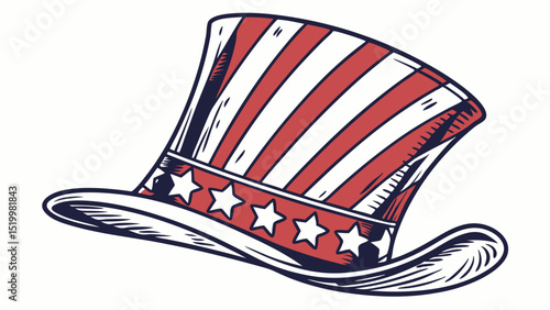 Uncle sam hat illustration patriotic american flag hat usa independence day july th celebration vector
