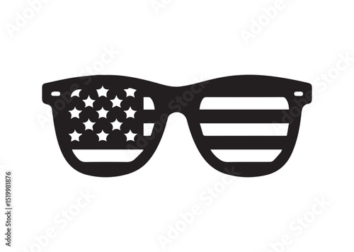 Patriotic Sunglasses Silhouette Vector