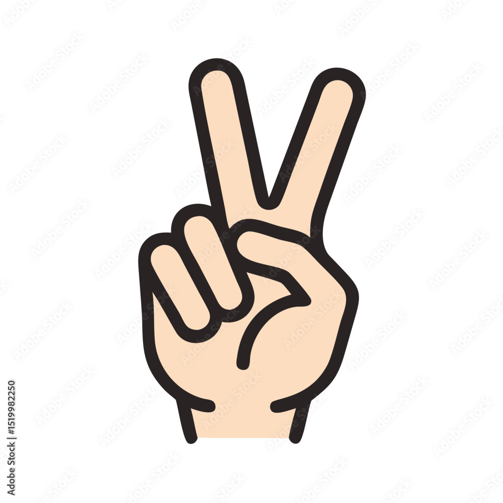 Cartoon hand gesture showing peace sign two fingers victory symbol Cartoon hand gesture showing peace sign two fingers victory symbol