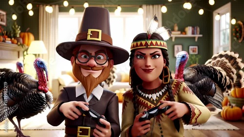 People in historical attire group portrait