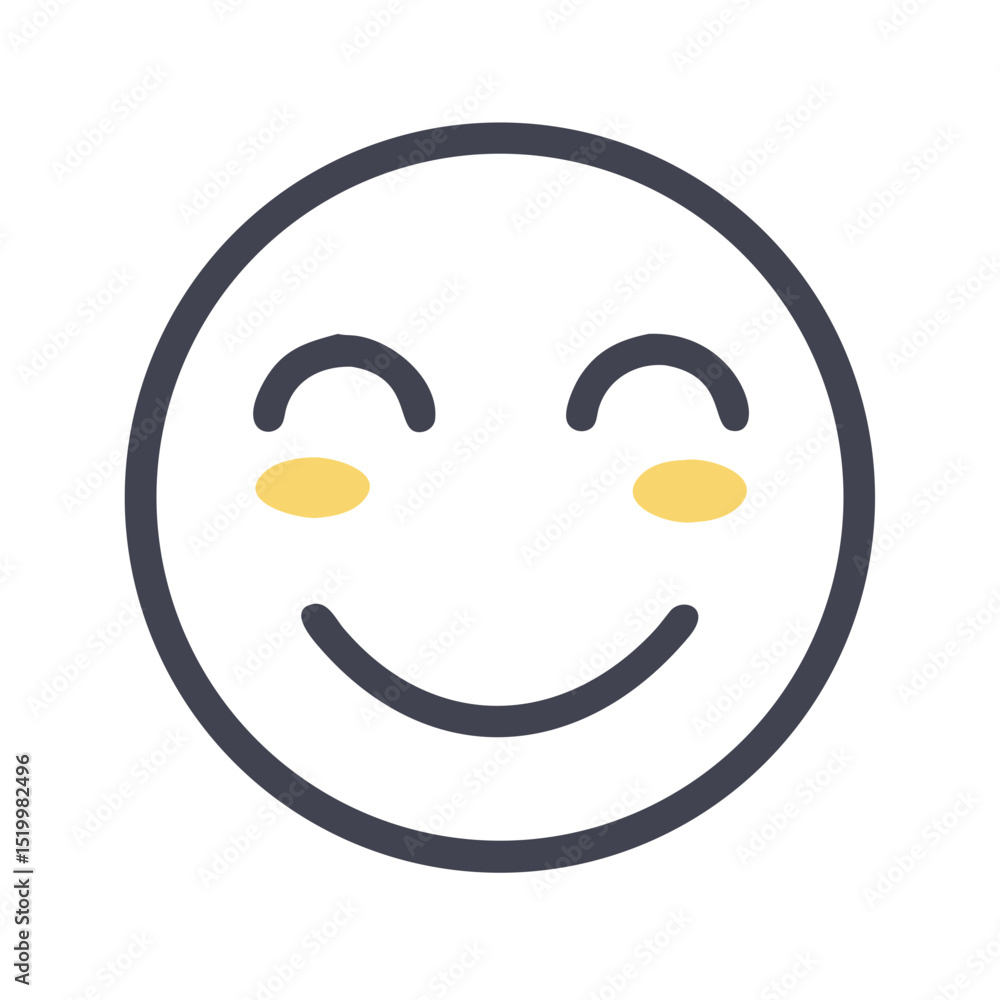 Happy Smiling Face Icon Cute Emoji Cheerful Expression Positive Mood Happy Smiling Face Icon Cute Emoji Cheerful Expression Positive Mood