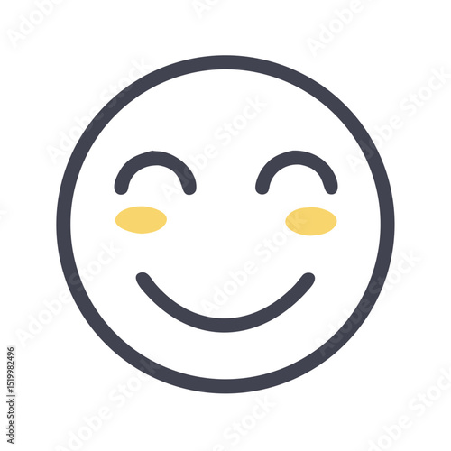 Happy Smiling Face Icon Cute Emoji Cheerful Expression Positive Mood