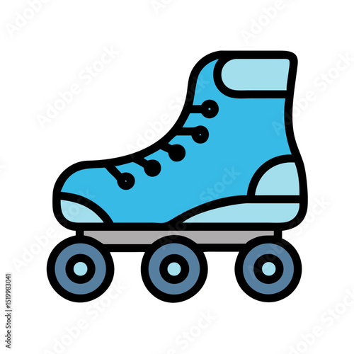 A Classic Pair of Blue Roller Skates Ready for a Fun Ride
