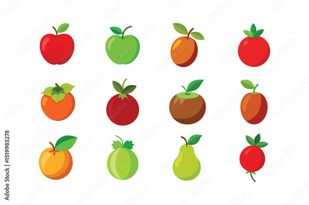 Fruits Colour Vector illustrations bundle set 2 Fruits Colour Vector illustrations bundle set 2