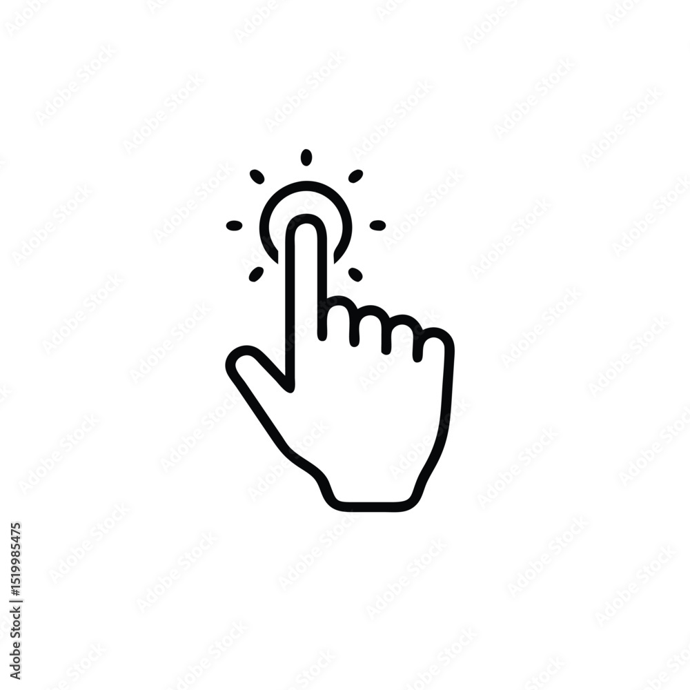 Obraz premium Hand Cursor Click Vector Icon.