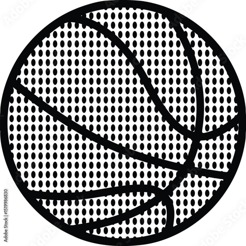 Stylized Basketball with Halftone Texture