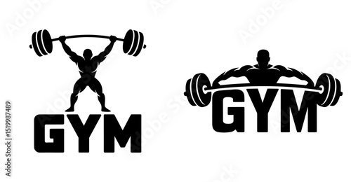 Gym Logo Design - Silhouette of a Weightlifter