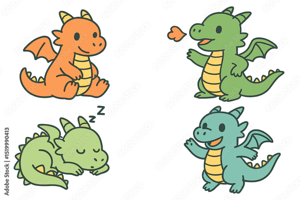This compilation features endearing dragons depicted in a cartoonish manner, ideal for children's drawings This compilation features endearing dragons depicted in a cartoonish manner, ideal for children's drawings